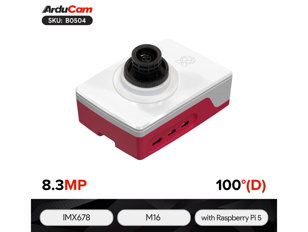 Arducam Pivistation 5 Darksee, 8.3MP Sony STARVIS 2 IMX678 Ultra Low Light All-in-one Raspberry Pi 5 Camera Kit , B0504 - comprar online