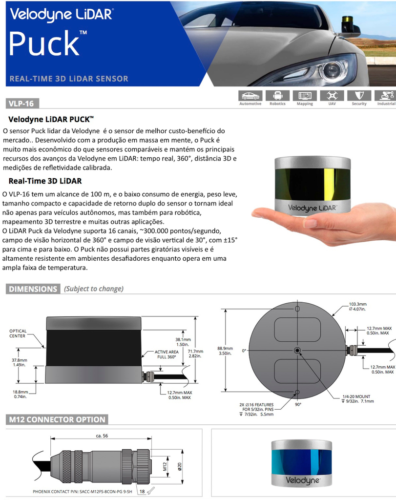 Velodyne Lidar Puck - Loja do Jangão - InterBros