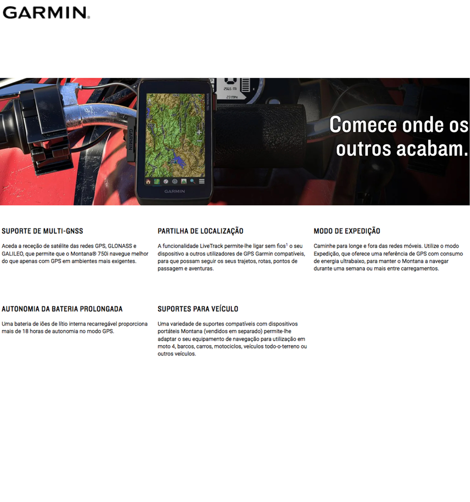 Garmin Montana® 750i | Sistema de Navegação GPS Robusto | À Prova d'água | TouchScreen | Câmera 8MP | WIFI Bluetooth ANT+ | Tecnologia inReach en internet