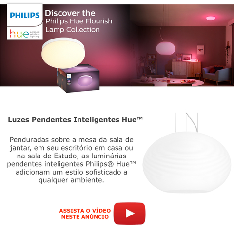 Philips Hue White Ambiance Explore l Smart LED Pendant l Luminária Inteligente Pendente l Alto Fluxo Luminoso de até 2.400 lumen l Copas, Cozinhas, Sala de Jantar, Escritório, Cabeceira l Compatível com Alexa, Apple Homekit & Google Assistant l Requer Hue Bridge - comprar online