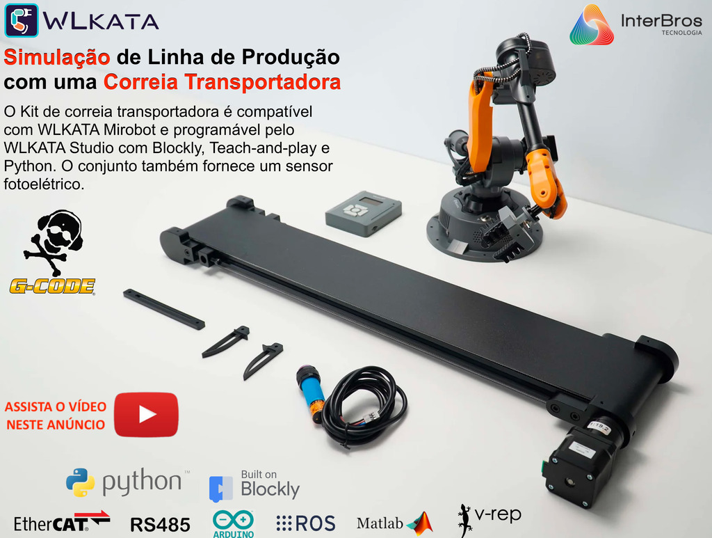 Wlkata Conveyor Belt Set for Mirobot , Correia Transportadora , Simulação de Fábrica Inteligente & Educação AIoT , +5 anos - comprar online