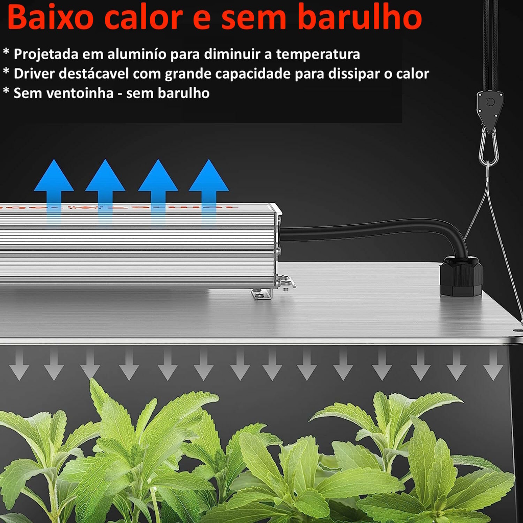 Image of Spider Farmer SF1000 LED Grow Light with Samsung LM301B Diodos & Dimerizável Luminária Full Spectrum Grow 1 mt x 1 mt ou 60 cms x 60 cms