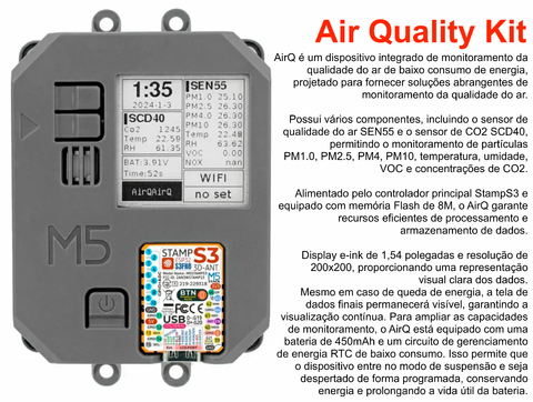 M5STACK Air Quality Control Kit with M5StampS3 (SEN55, SCD40), CO2 , VOC , PM1.0, PM2.5, PM4, PM10 , K131 - comprar online