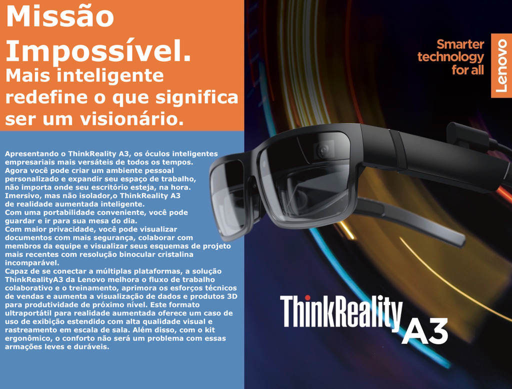 Lenovo ThinkReality A3 PC Edition Smart Glasses 20V7Z9AKXX , Industrial Edition XXXX008150 - buy online