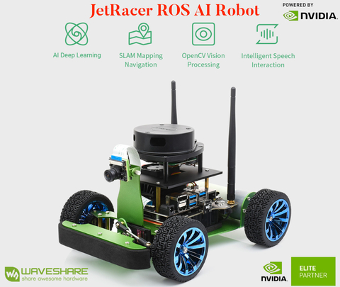 WaveShare JetRacer Professional Version ROS AI Kit A, Dual Controllers AI Robot, Lidar Mapping, Vision Processing , NVIDIA Jetson Nano Developer Kit (B01) , Deep Learning, Autonomous Driving - comprar online