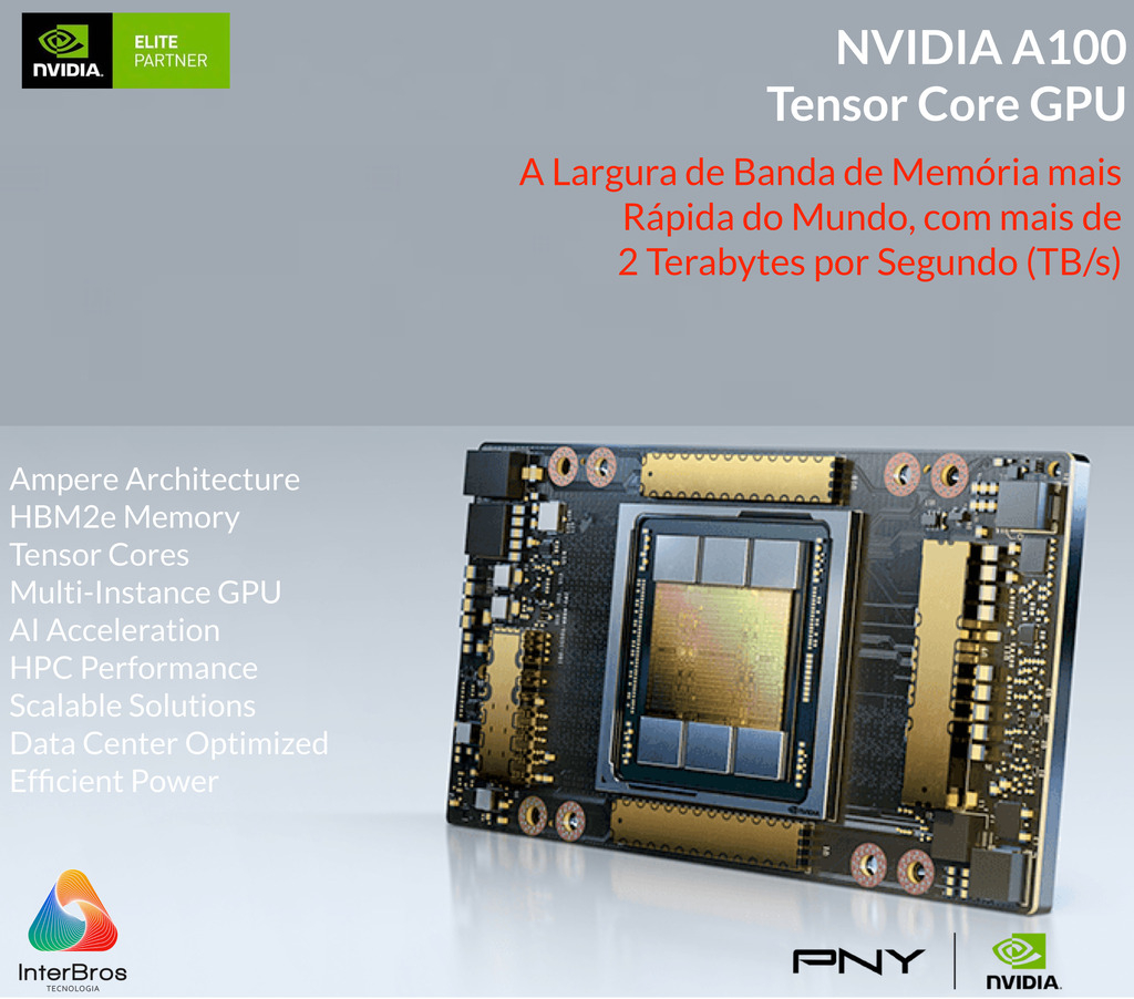 NVIDIA A100 40GB PCIe Tensor Core GPU , 900-21001-0000-000 , PNY NVA100TCGPU-KIT - comprar online