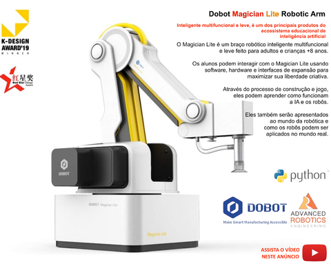 Dobot Magician Lite Robotic Arm , Stem Education , Braço Robótico Educacional , +8 anos - comprar online