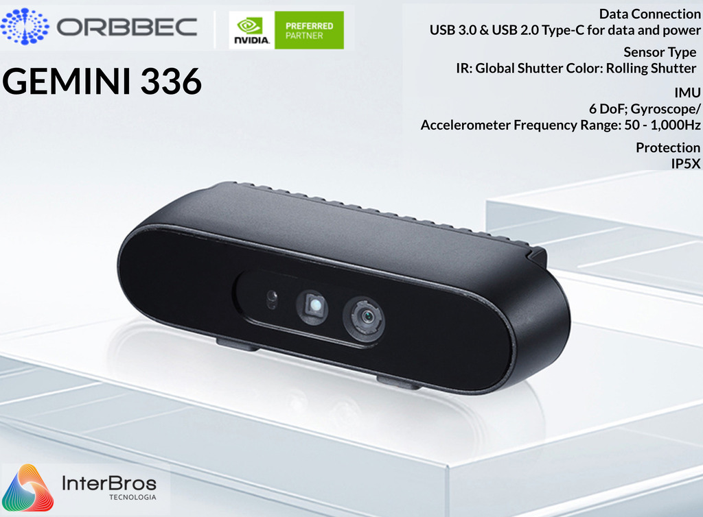 Orbbec GEMINI 336 , Sterero Depth Camera , IP5X , RGB Vision Integrated with NVIDIA Isaac Robotics Platform en internet