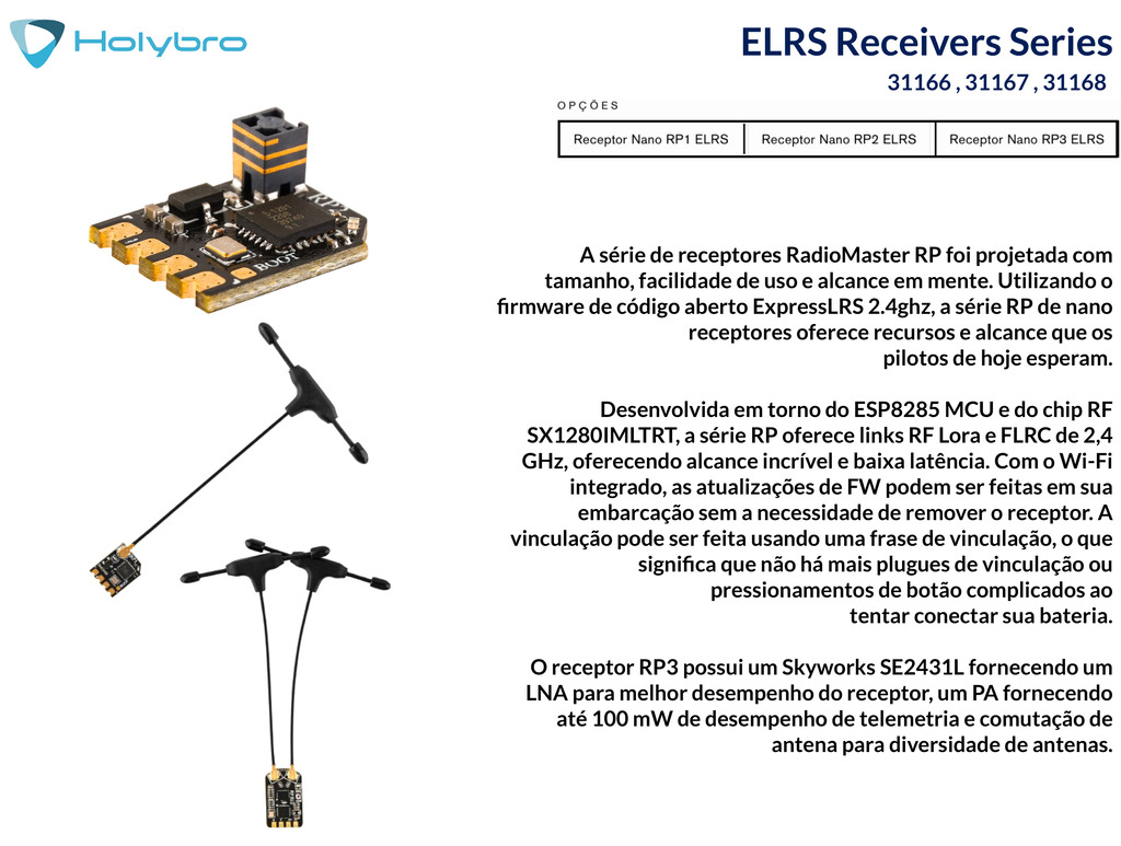 Holybro ELRS Receivers Series , 31166 , 31167 31168 - comprar online