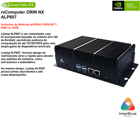 reComputer ALP607, Computador Industrial , NVIDIA Jetson Orin Nano e Orin NX - comprar online