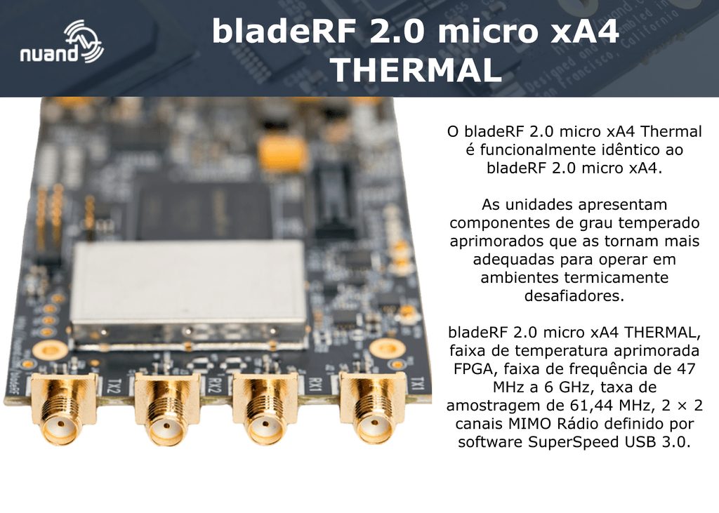 Nuand bladeRF 2.0 micro xA4 THERMAL | BRFM-XA4-HT en internet