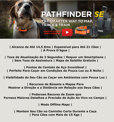 Dogtra Pathfinder SE 2 Cães | E-Collar Series GPS Rastrear e Treinar | Cães Acima de 15 Kgs | Pescoços Acima de 30 cms | Alcance de até 14,5 Kms | Expansível para até 21 cães | A prova d'água | Taxa de GPS de Atualização de 2 segundos | Requer Smartphone | Sem taxa de assinatura | Mapa de satélite gratuito e OFFLINE | Não Requer Sinal de Celular - comprar online