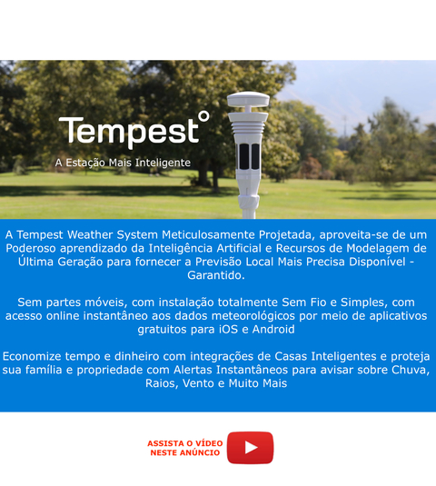 Tempest Weatherflow Estação Meteorológica Ultrassônica Avançada - comprar online