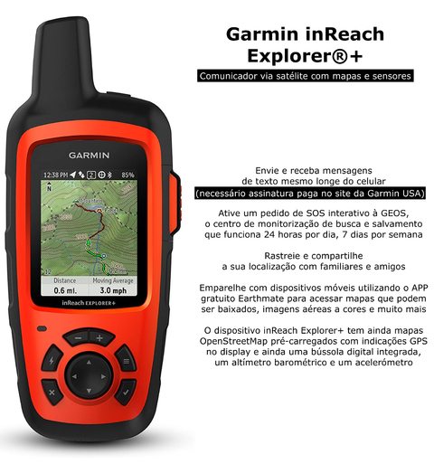 Garmin inReach Explorer+ Handheld | + BackPack | Comunicador via Satélite com Mapas Topo e Navegação GPS | Mensagens bidirecionais | 100% de Cobertura Global via Satélite com Iridium | SOS Interativo Global Bidirecional | Rastreamento e Compartilhamento de Localização - buy online