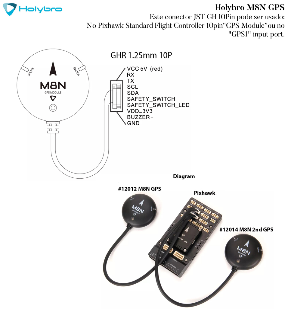 Holybro Pixhawk 6C | Case de Alumínio | Controlador de Voo de Drones | 20179 l 20180 l 20181 l 20182 l Escolha seu Kit - tienda online