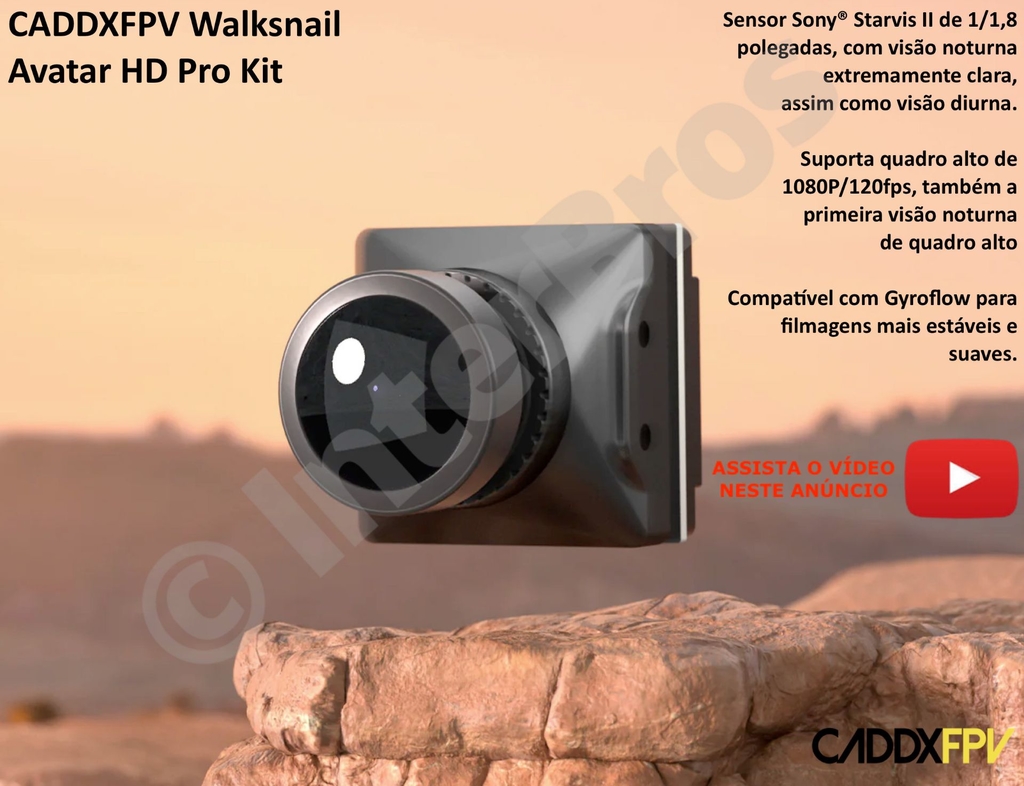 CADDXFPV Walksnail Avatar VRX with Avatar HD PRO Kit com Gyro & Camera l Kit FPV Drones & UAVs l Compatível com DJI Camera & Fatshark - comprar online