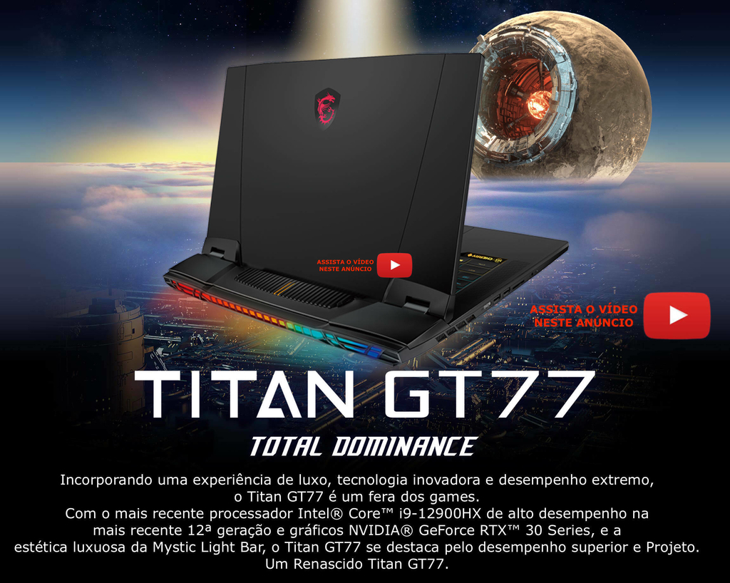 MSI 17.3" GT77 Titan Gaming Laptop l 16 Cores CPU l Meta Universe Ready l Cooler Booster Titan l 1.5-4.8 GHz Intel Core i7-12800 HX (12th Gen) l 32 GB DDR5 RAM | 1 TB NVMe SSD Gen4x4 l 17.3" 4K 3840 x 2160 120 Hz Display l NVIDIA GeForce RTX 3080 Ti (16GB GDDR6) l Win11 Pro l Dominância Total l 12UHS-007 on internet