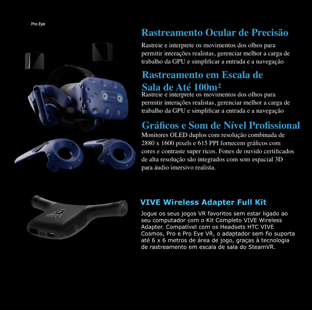 HTC VIVE Pro Eye Enterprise VR System + VIVE Wireless Adapter Full Kit - comprar online