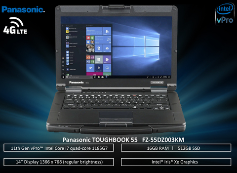 Panasonic TOUGHBOOK 55 14" Semi-Rugged Laptop , 16GB, 512GB SSD, FZ-55DZ003KM - comprar online