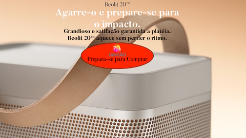 Bang & Olufsen Beolit 20 l Portable Bluetooth 360º Light Speaker l Auto Falante Bluetooth Portátil & Leve l 8 horas de Bateria 3200 mAh l Wireless Charging Pad l Painel de Carregamento Sem Fio l Poderoso Portátil de 240W l Recomendado para áreas de 10m² até 50m² - buy online