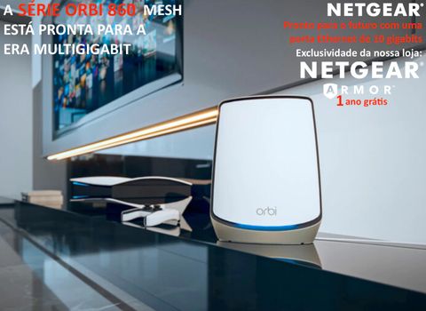 NETGEAR Orbi 860 Series Tri-Band WiFi 6 Mesh System, RBK864SB , 6 Gbps, 10 Gig Port 1.000m² - comprar online