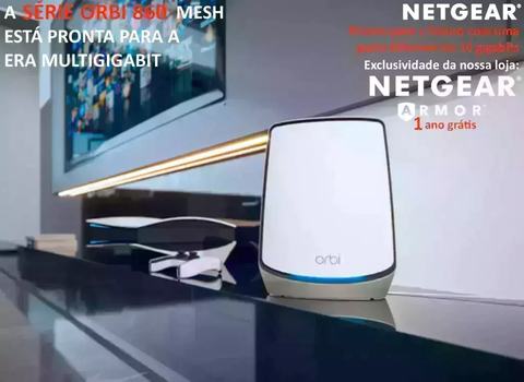 NETGEAR Orbi 860 Series Tri-Band WiFi 6 Mesh System, RBK862S , 6 Gbps, 10 Gig Port 500 m² - comprar online