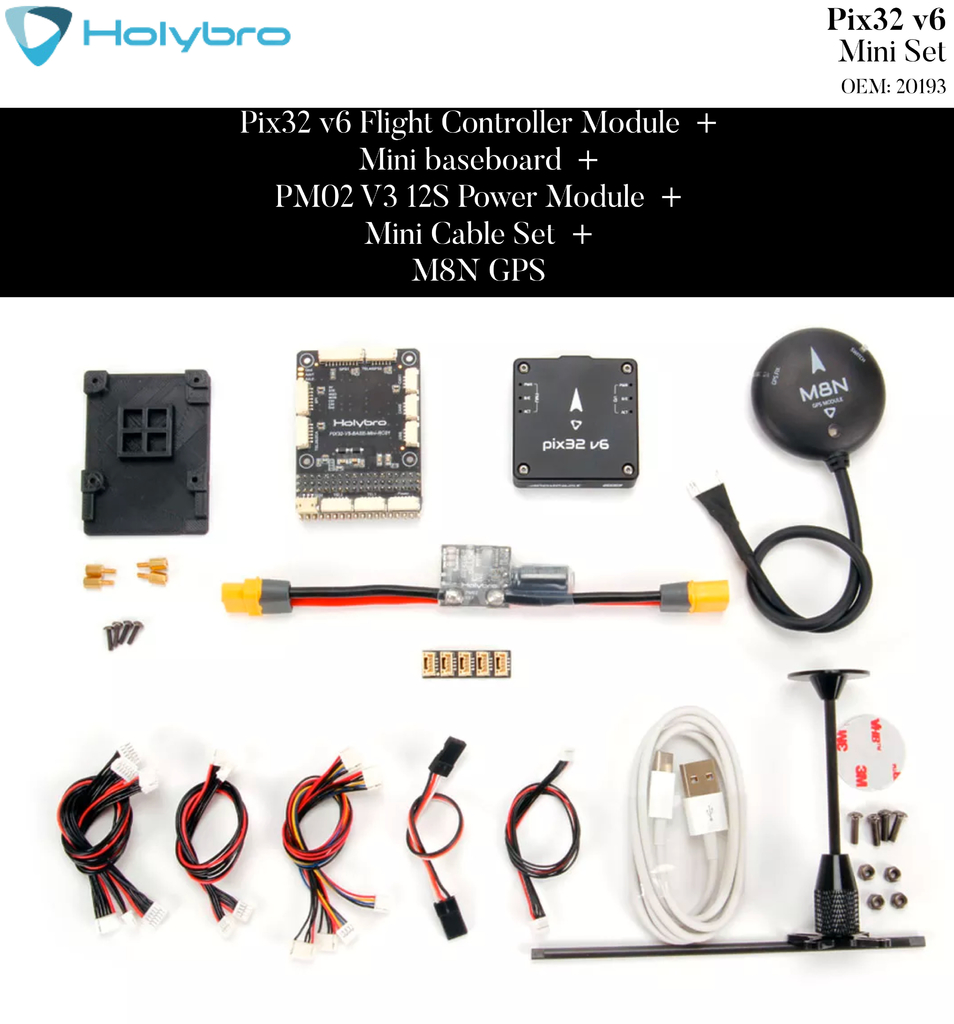 Holybro Pixhawk Pix32 v6​ l Sistema de Voo & GPS l Controlador de voo modular l UAVs & Drones l 11056 l 20190 l 20191 l 20192 l 20193 l Escolha seu Kit - Loja do Jangão - InterBros