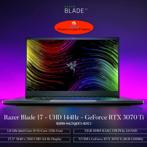 Razer 17.3" Razer Blade 17 Gaming Laptop , 32GB RAM , 1TB SSD , RZ09-0423QEF3-R3U1 - comprar online