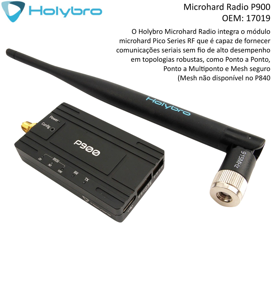 Holybro Microhard Radio l P840 P900 | Radio Telemetria para Drones | Point to Point l Point to Multipoint l Secure Mesh l 17019 l 17020 l 17024 l 17025 l 18060