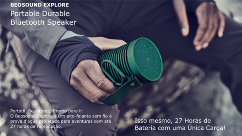 Bang & Olufsen Beosound Explore Bluetooth Portátil até 28 hrs de Bateria IP67 a Prova d'água e Areia Escolha a Cor - Loja do Jangão - InterBros