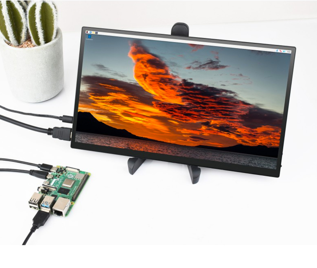 Imagem do WaveShare Display 13.3" 2K AMOLED Touch, 2560×1440, HDMI/Type-C Display Interface, Optical Bonding Toughened Glass Panel, Metal Case , Raspverry Pi , Jetson Nano , Jetson NX