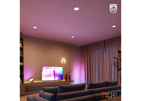 Philips Hue White and Color Ambiance Bluetooth | Dimmable LED Smart Retrofit Recessed Downlight 5/6" l 2ª Geração | Luminária Spot de Teto de Embutir l Fluxo Luminoso 1,100 lumens | Luminária Spot de Teto de Embutir | Compatível com a Alexa, Apple Homekit & Google Assistant | 4-Pack - comprar online