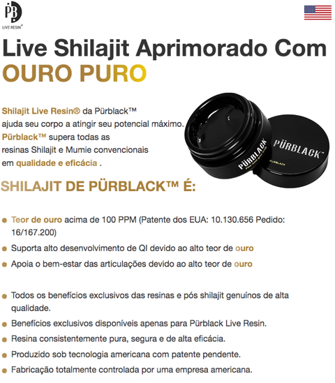 Pürblack Shilajit l Genuíno l Live Resin l Puro Ouro l Shilajit de 5ª Geração de Alta Eficácia l Suplemento Vitamínico Natural l Estimulante Biogênico l 30 gramas on internet