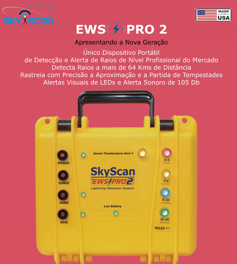 SkyScan EWS PRO 2 Lightning Detector | Detector de Raios e Tempestades | Portátil | Profissional | Preciso e Robusto - comprar online