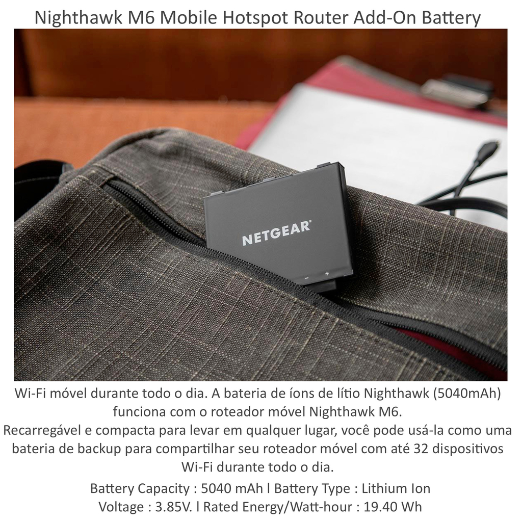 Netgear Nighthawk M5 5G WiFi 6 Mobile Router Unlocked l Hotspot Roteador Móvel | Ultrarrápido 5G | Desbloqueado para todas as Operadoras | Conecta até 32 Dispositivos Sim card não incluído l Conecta até 32 Dispositivos l Ativado para Uso Doméstico ou Comercial l Bateria Adicional e Antena opcional também disponíveis - Loja do Jangão - InterBros