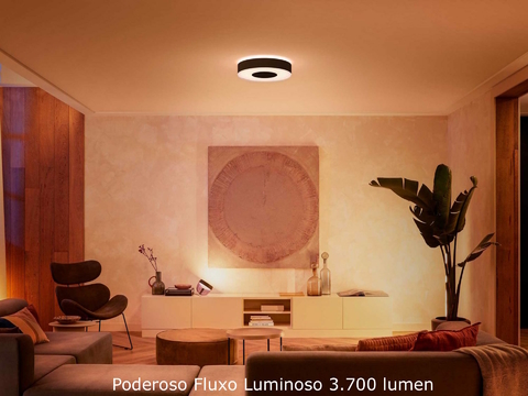 Philips Hue White & Color Ambiance Infuse l Smart Ceiling Large l Luminária Plafon de Teto Inteligente Grande l Feita para Espaços Maiores l WiFi e Bluetooth l Poderoso Fluxo Luminoso 3.700 lumen l LED Integrado l Compatível com Alexa, Apple Homekit & Google Assistant l Funciona com Bluetooth e/ou com a Hue Bridge na internet