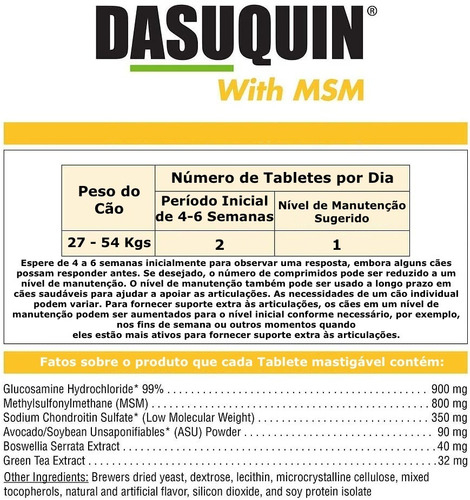 Dasuquin MSM 150 Tabletes Mastigáveis Cães + 27kgs na internet