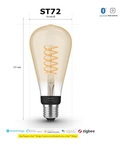 Philips Hue ST72 l Lâmpada Bluetooth l Filamento Retrô Vintage l Edison Gigante l 220V na internet