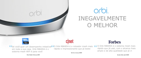 Netgear Orbi RBK754 AX4200 Tri-Band Mesh Wi-fi6 Cobertura de até 930 m² | Suporta até 40 Dispositivos | Velocidades de Até 4,2 Gbps - tienda online