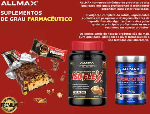 AllMax Nutrition ISOFLEX- 100% PURE WHEY PROTEIN ISOLATE POWDER , O Melhor Whey Protein do Mundo , 2.2 Kgs - Loja do Jangão - InterBros