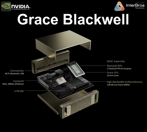 NVIDIA Project Digits Desktop, GB10 Grace Blackwell Superchip, 32GB RAM , 4TB of NVMe - Loja do Jangão - InterBros