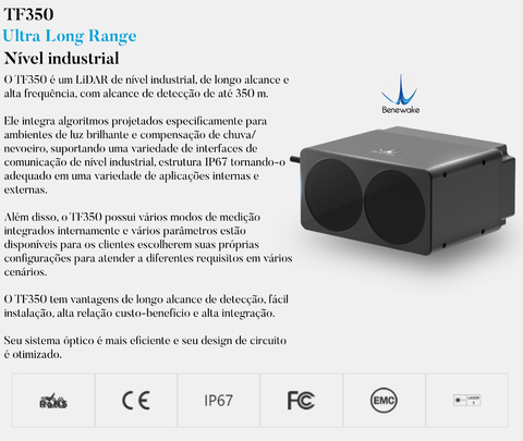 Benewake TF350 Ultra Long Range LiDAR IP65 na internet