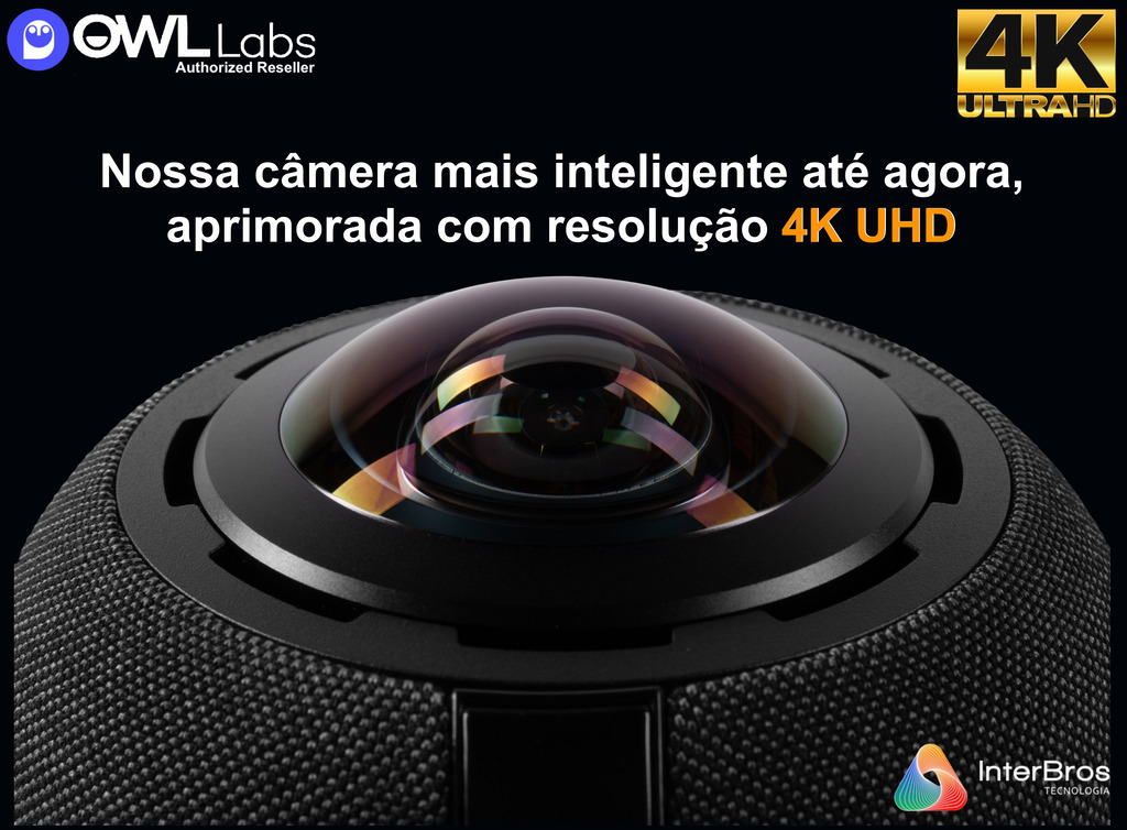 Owl Labs Meeting Owl 4+ 4K Ultra HD 360º, Câmera de Videoconferência I.A. , Silent Switching , recurso The Nest , Áudio Surround 360º - Loja do Jangão - InterBros