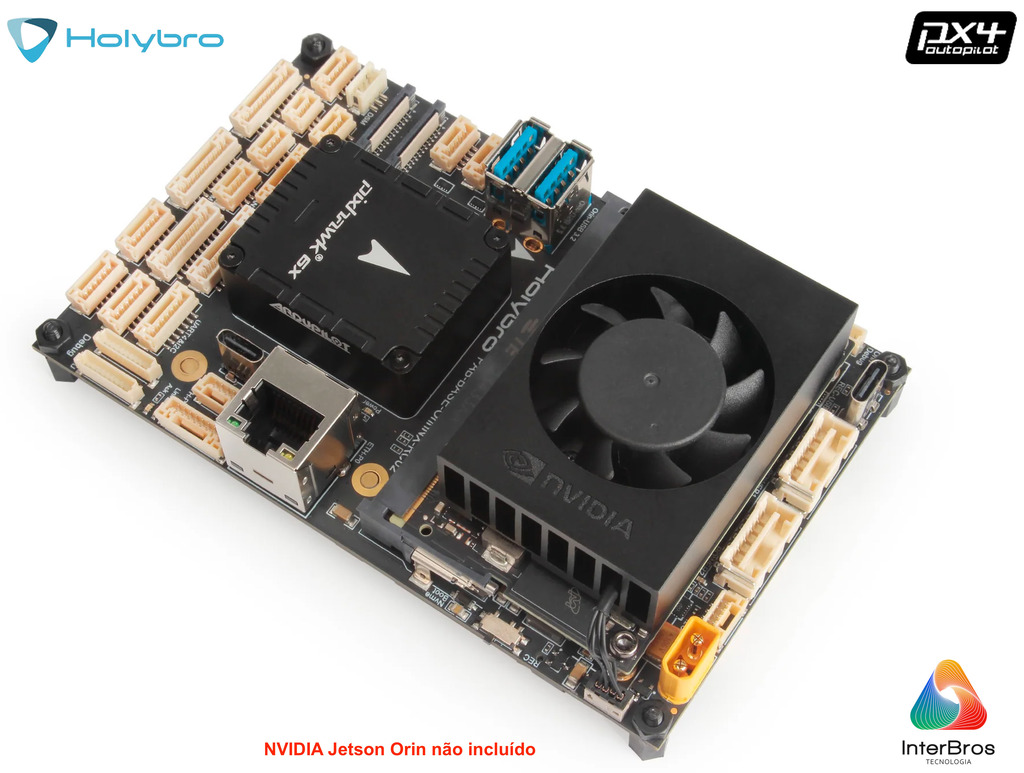 Imagen de Holybro Pixhawk 6X Jetson Baseboard , Controlador de Voo , Somente a Baseboard para NVIDIA Jetson Orin Nano ou Orin NX , 11072