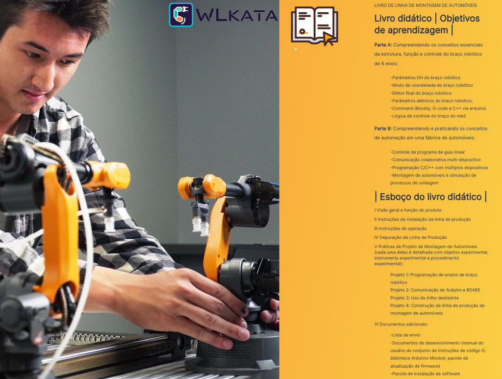 Wlkata Automobile Assembly Line , Mirobot Training Cell , Simulação de Fábrica 4.0 Inteligente & Educação AIoT , +12 anos na internet