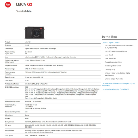 Leica Q2 Digital Camera Traveler Kit en internet