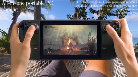 Valve Handheld Steam Deck l 256GB NVMe SSD l 7" Touchscreen l All-in-one portable PC gaming l Full-featured gaming PC l PC Gamer Portátil l Recursos completos de PC l O portátil para jogos mais poderoso e completo do mundo l O dispositivo gamer mais esperado dos últimos anos - Loja do Jangão - InterBros