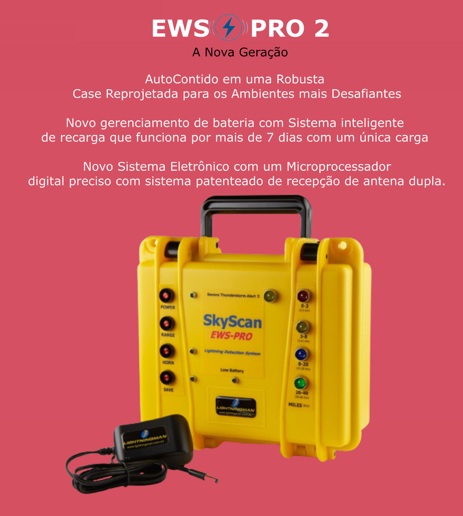 SkyScan EWS PRO 2 Lightning Detector | Detector de Raios e Tempestades | Portátil | Profissional | Preciso e Robusto na internet