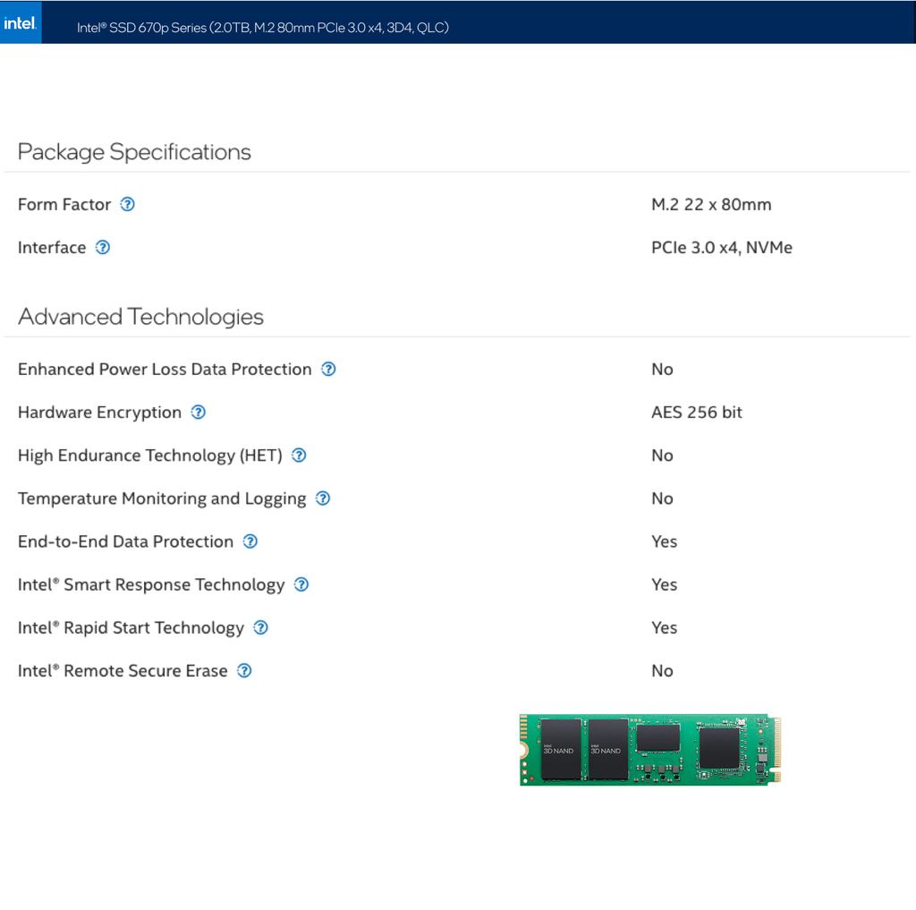 Intel 670P NVME M.2 | Internal SSD | Velocidades de até 3500 MB/s | 2TB - Loja do Jangão - InterBros