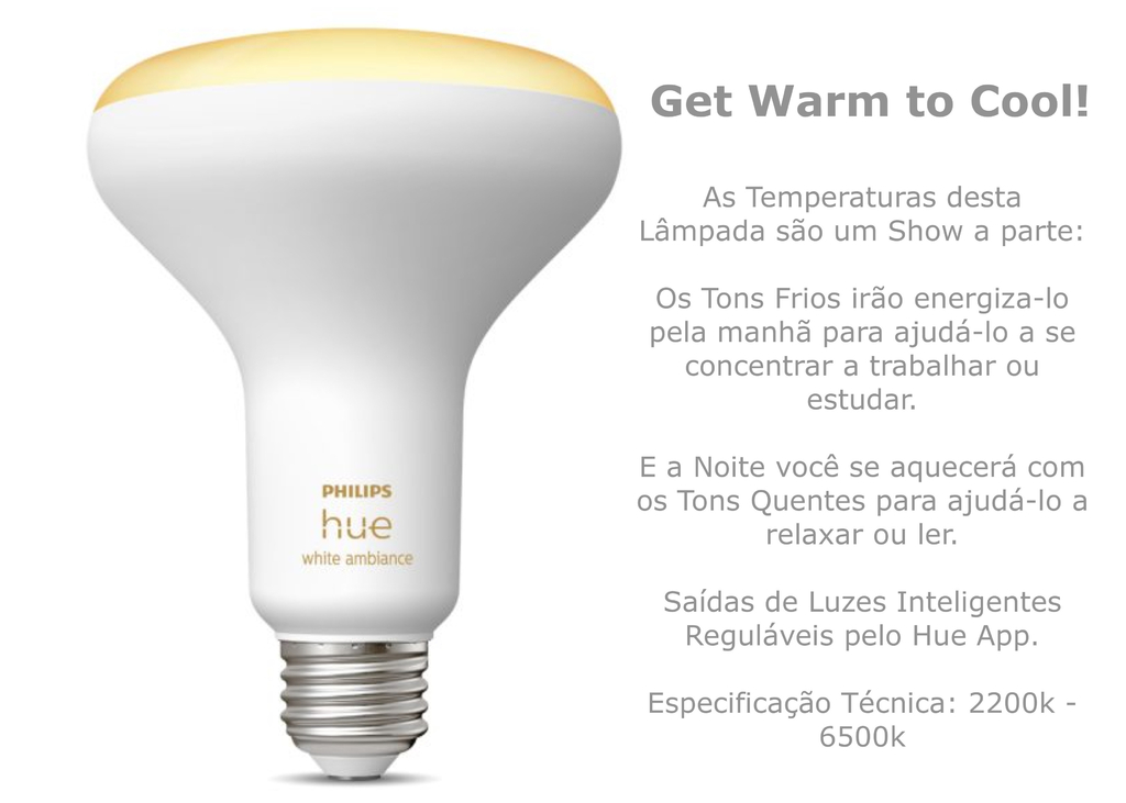 Philips Hue White Ambiance BR30 65W | 3ª Geração | Bluetooth Smart Flood Light | Lâmpada Spot de Embutir | Compatível com Alexa, Apple Homekit & Google Assistant l Funciona com Bluetooth e/ou com a Hue Bridge en internet